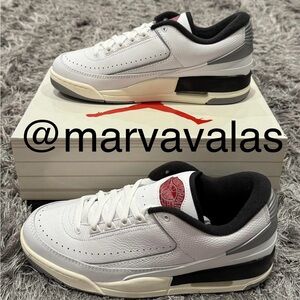 Jordan 2/3 White Black Metallic Silver. Mens 10